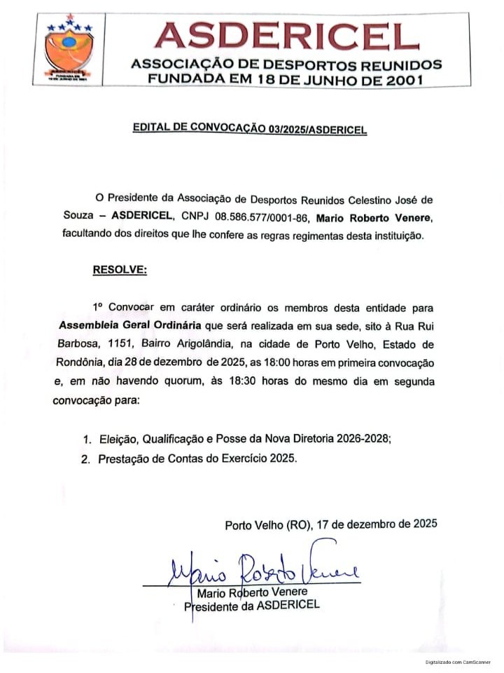 EDITAL DE CONVOCAÇÃO 03/2025